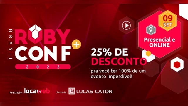 Ilustração do post RubyConf+ Brasil 2022: desconto de 25%